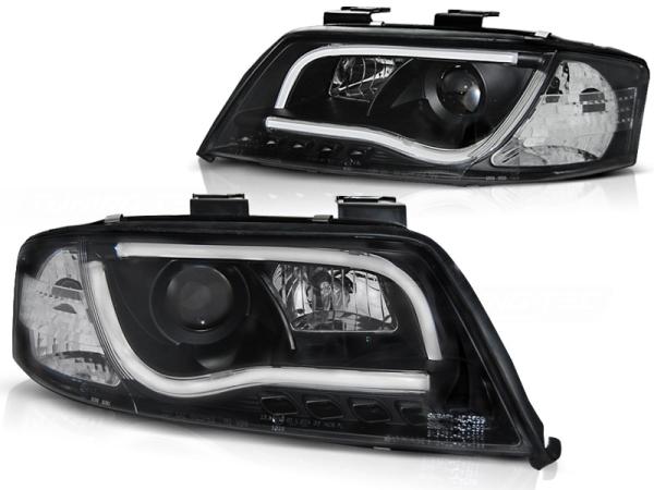 LED Tagfahrlicht Scheinwerfer für Audi A6 4B 01-04 schwarz